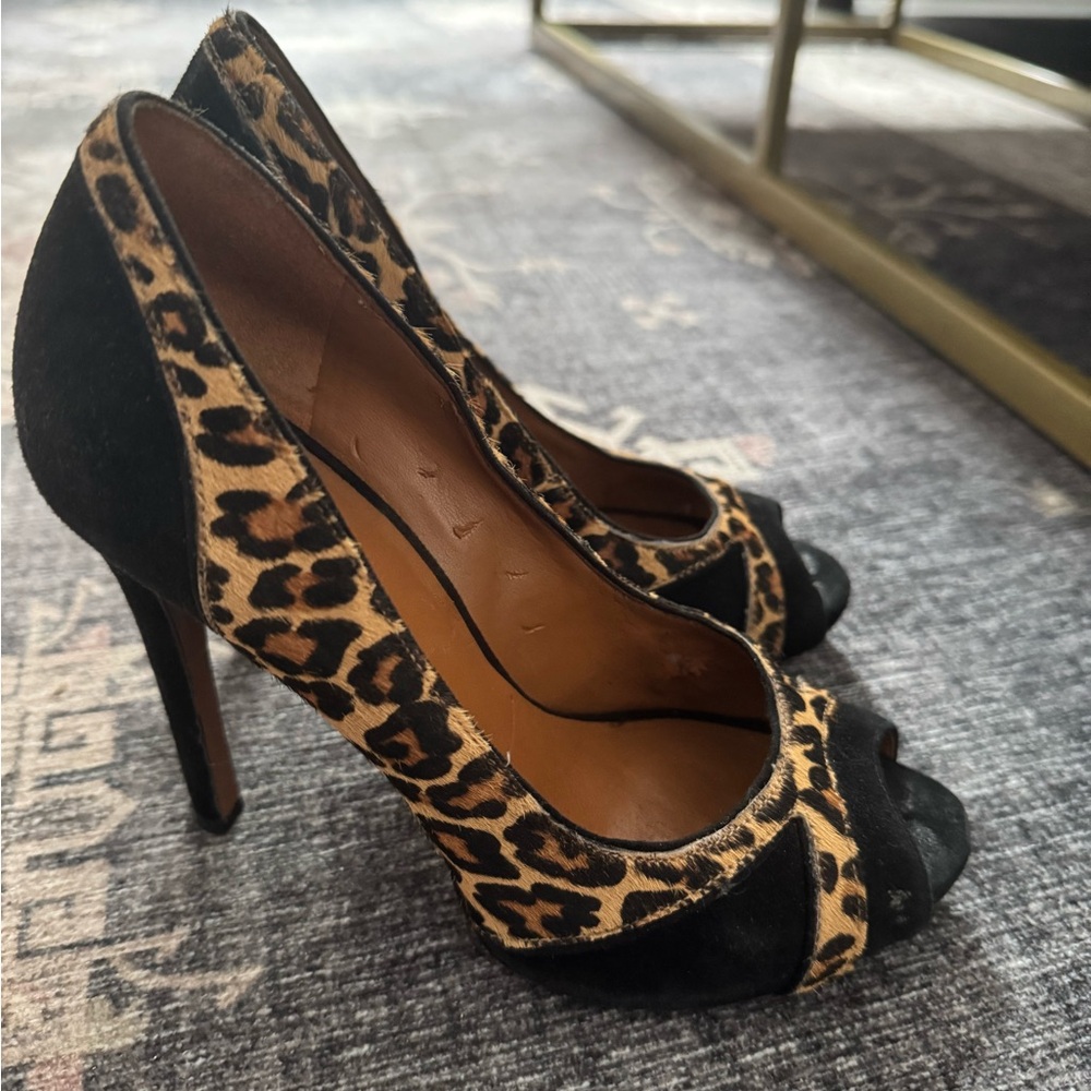 Nine West Black and Brown Leopard Heels